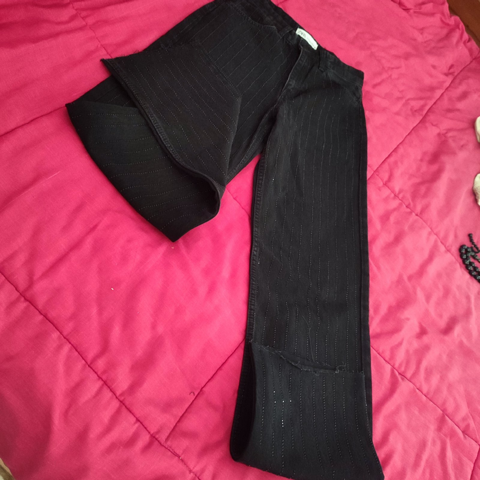 Pantalon djin large avec strass neuf