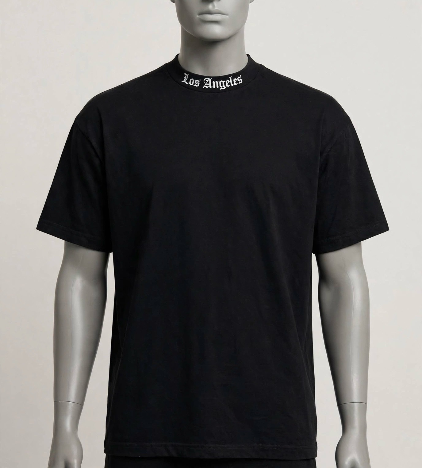 T-shirt Oversized Black Squad Noir Los Angeles Collar Print