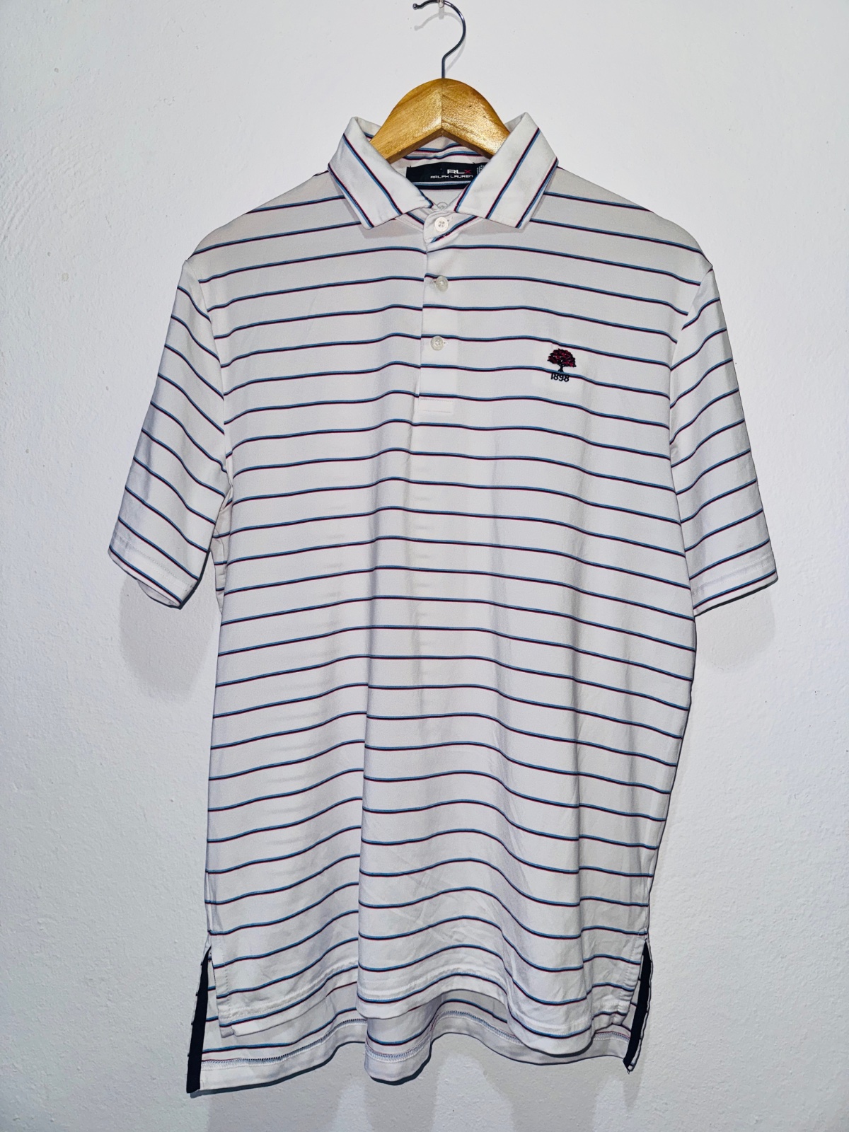 Polo RLX Ralph Lauren Blanc à Rayures Performance