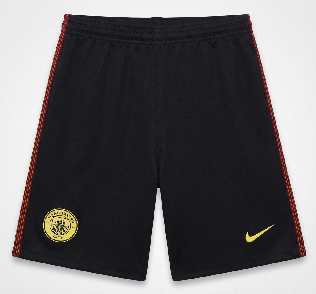 Short Nike Manchester City Noir et Rouge - Taille M
