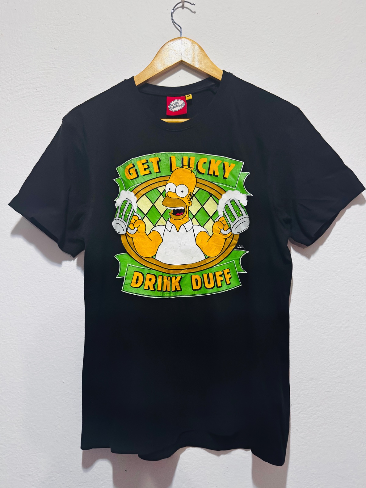 T-shirt The Simpsons Homer "Get Lucky Drink Duff" Noir