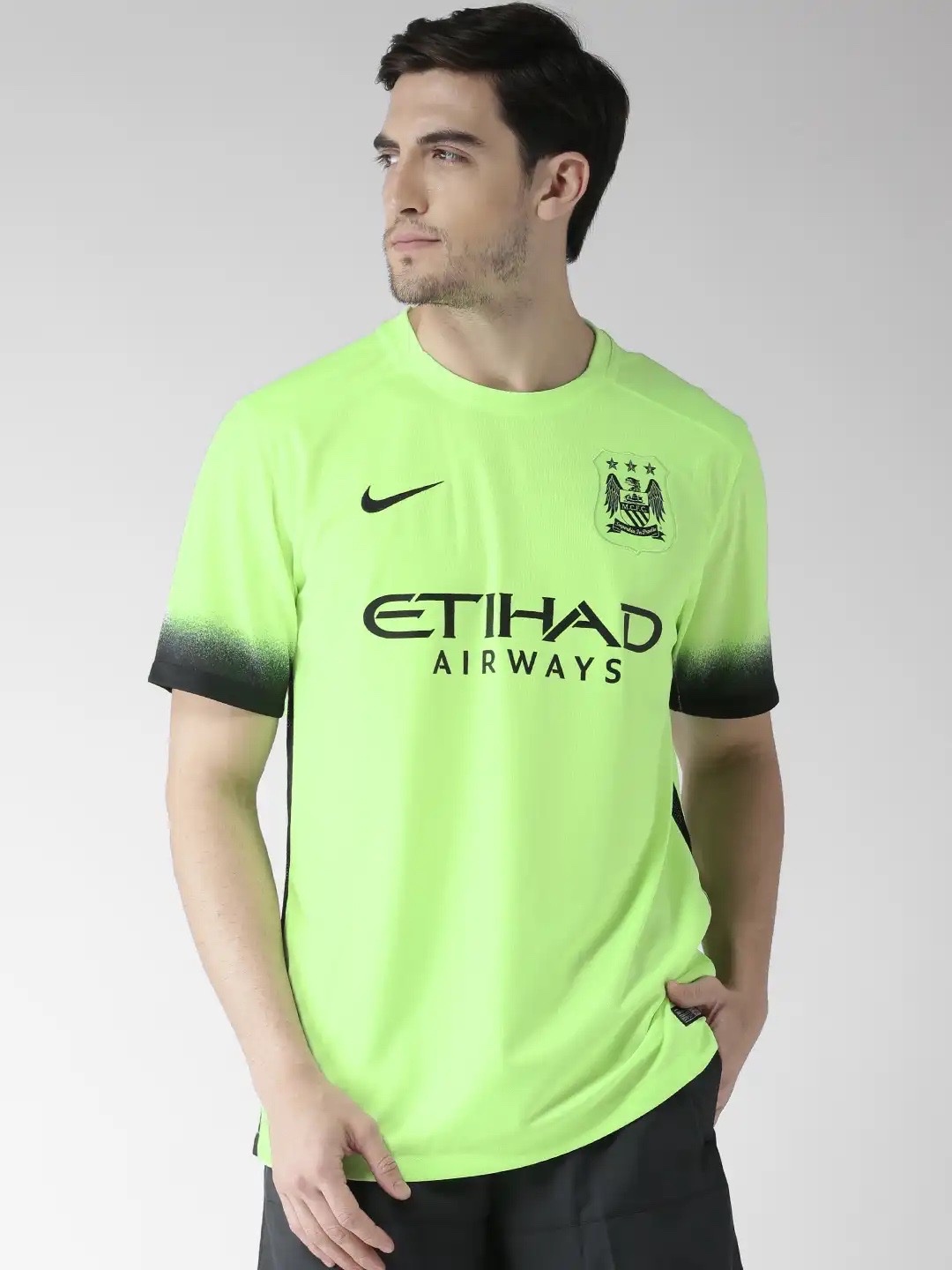 Maillot Manchester City Third Nike 2015/2016 Vert Fluo - Taille L