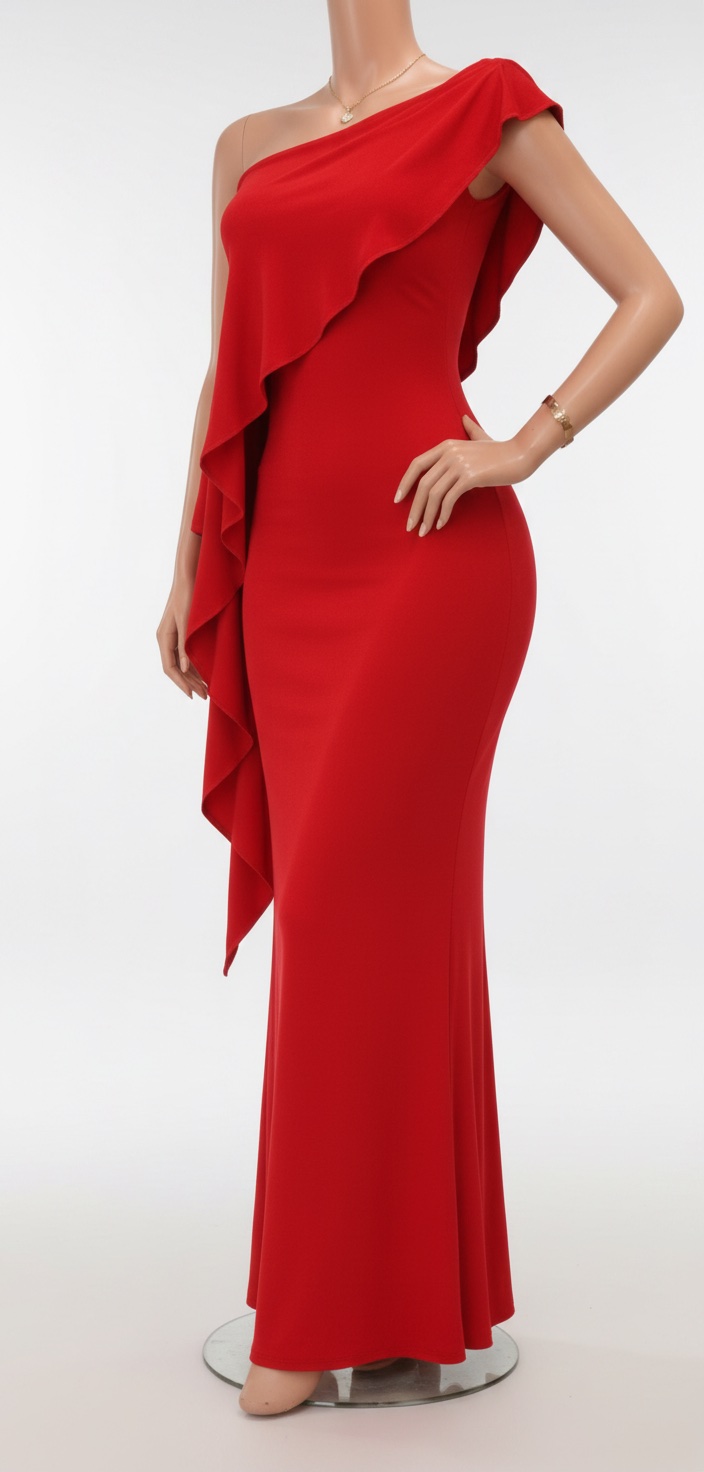 Robe moulante rouge vife