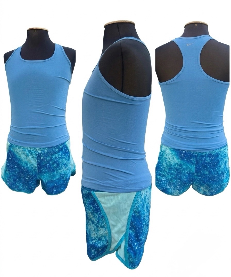 Short de sport melonge bleu / bleu ciel 