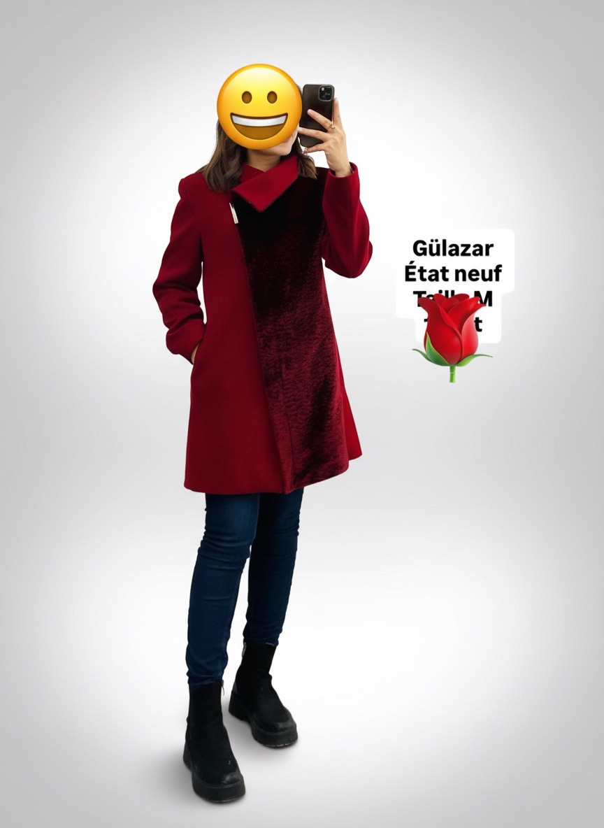 Manteau rouge taille 40