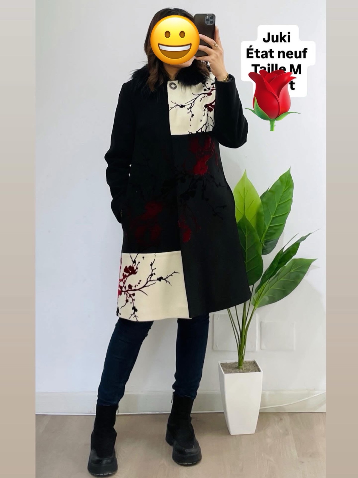 Manteau noire importé taille M