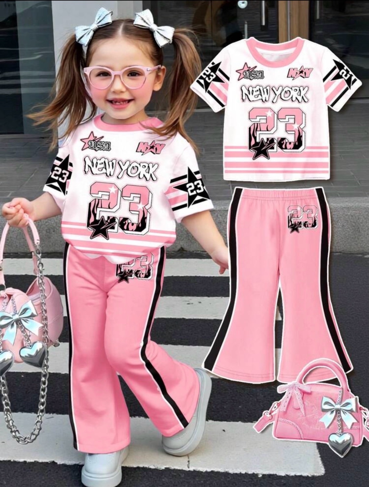SHEIN Ensemble de tenue de sport rétro pour bébé fille