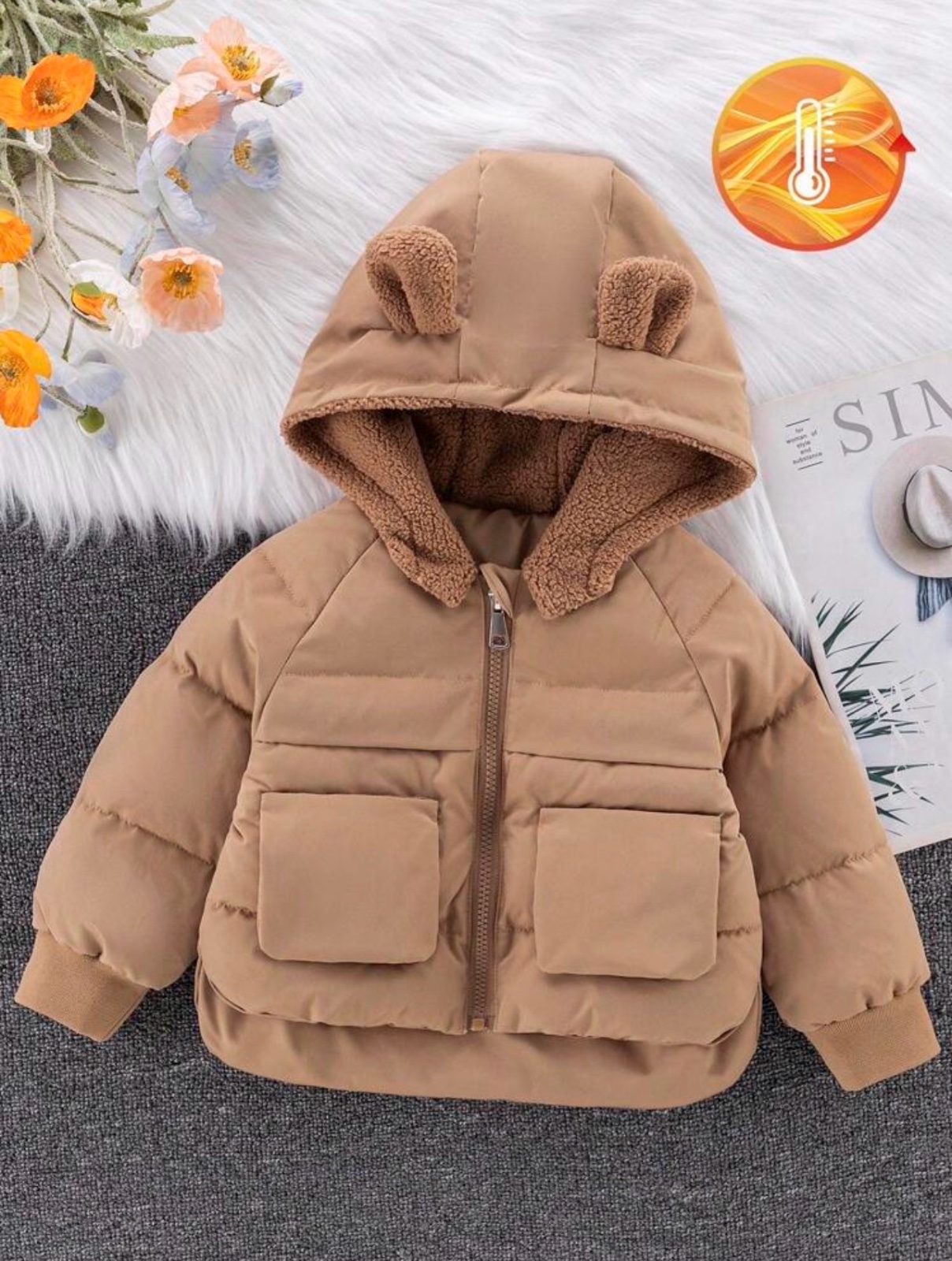 SHEIN Manteau rembourré pour bébé/tout-petit fille