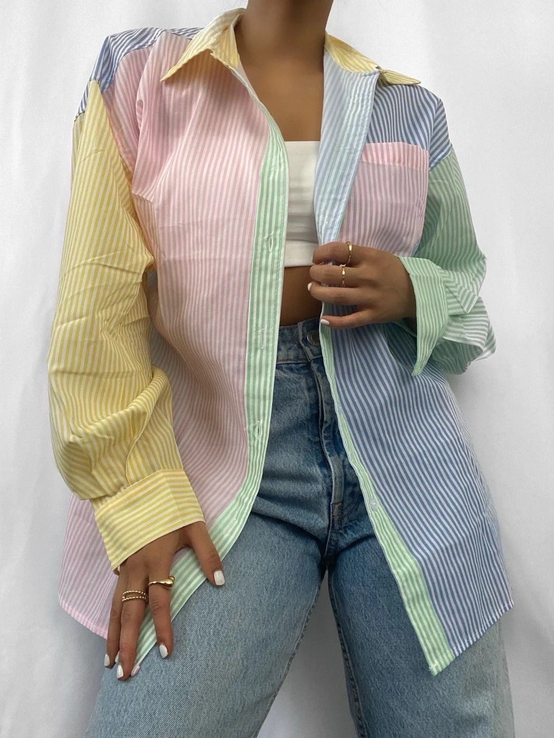 Chemise multicolores oversize