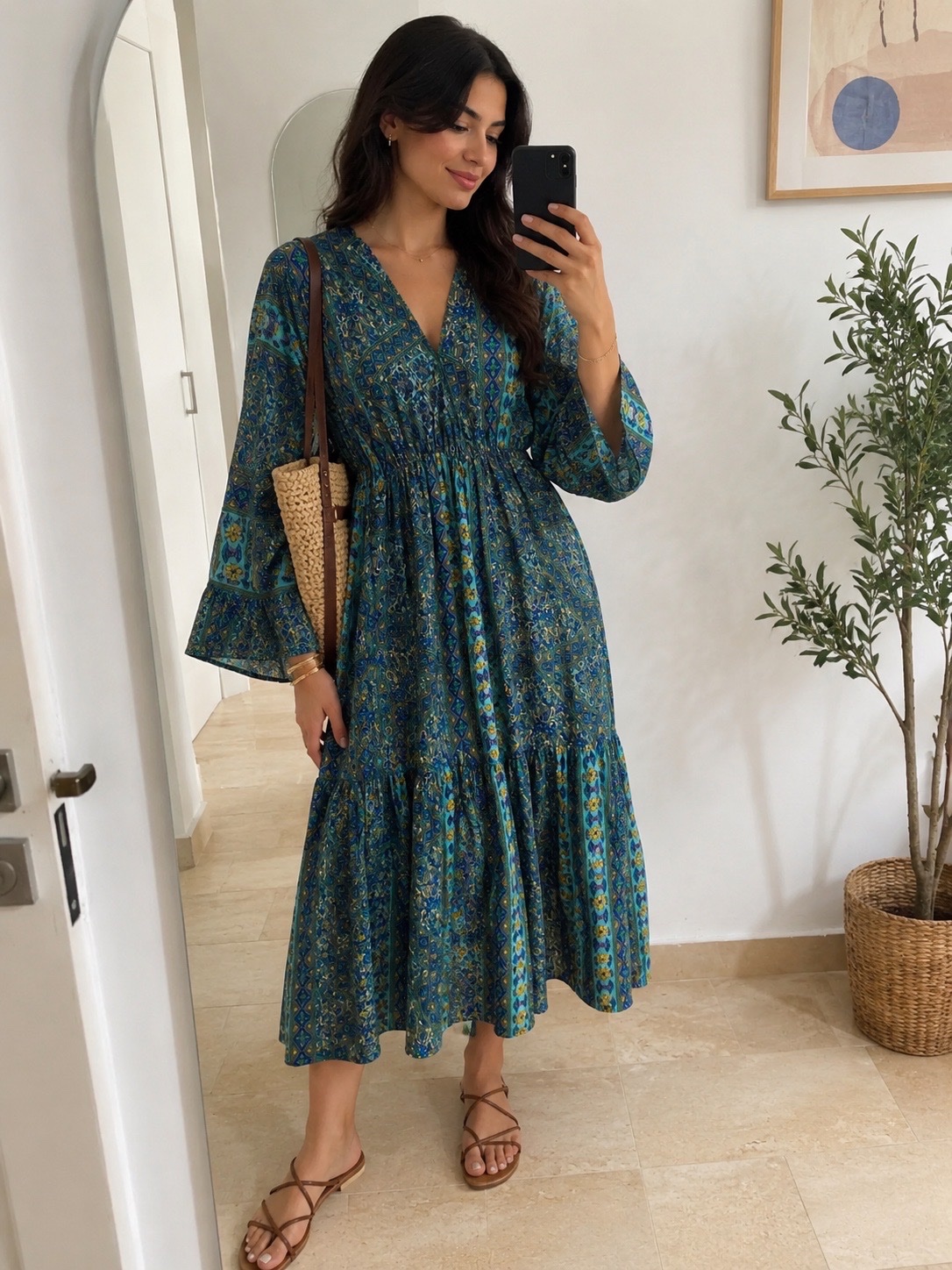 Robe maxi satin