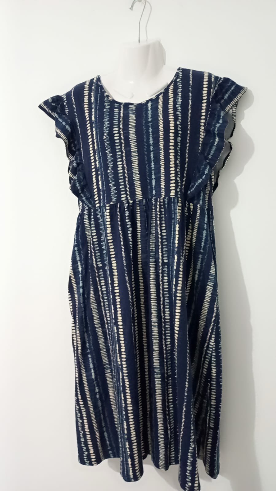 Robe  en rayures  bleu marine coton 100% 