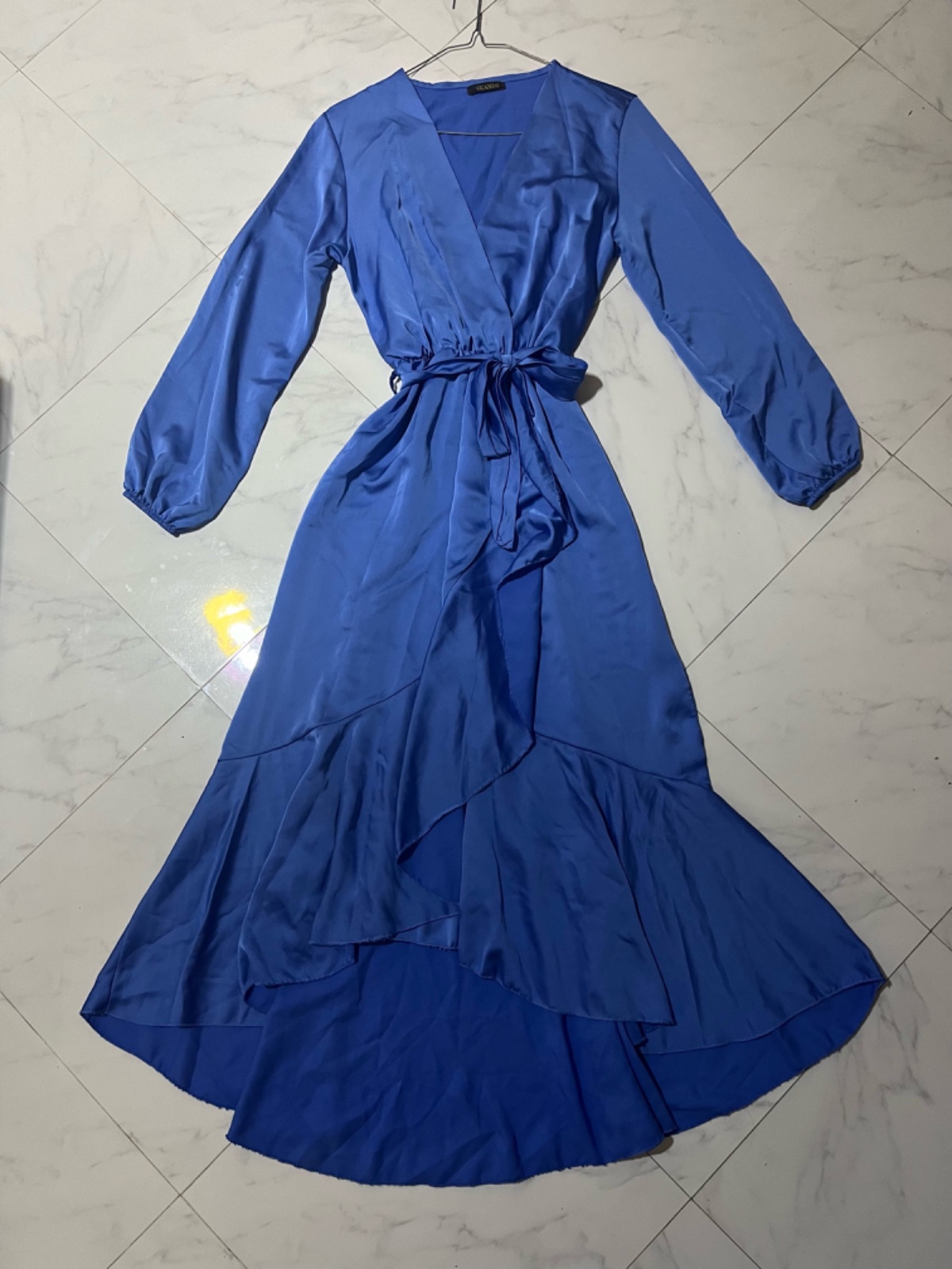 Robe soirée satinée bleue 🩵✨