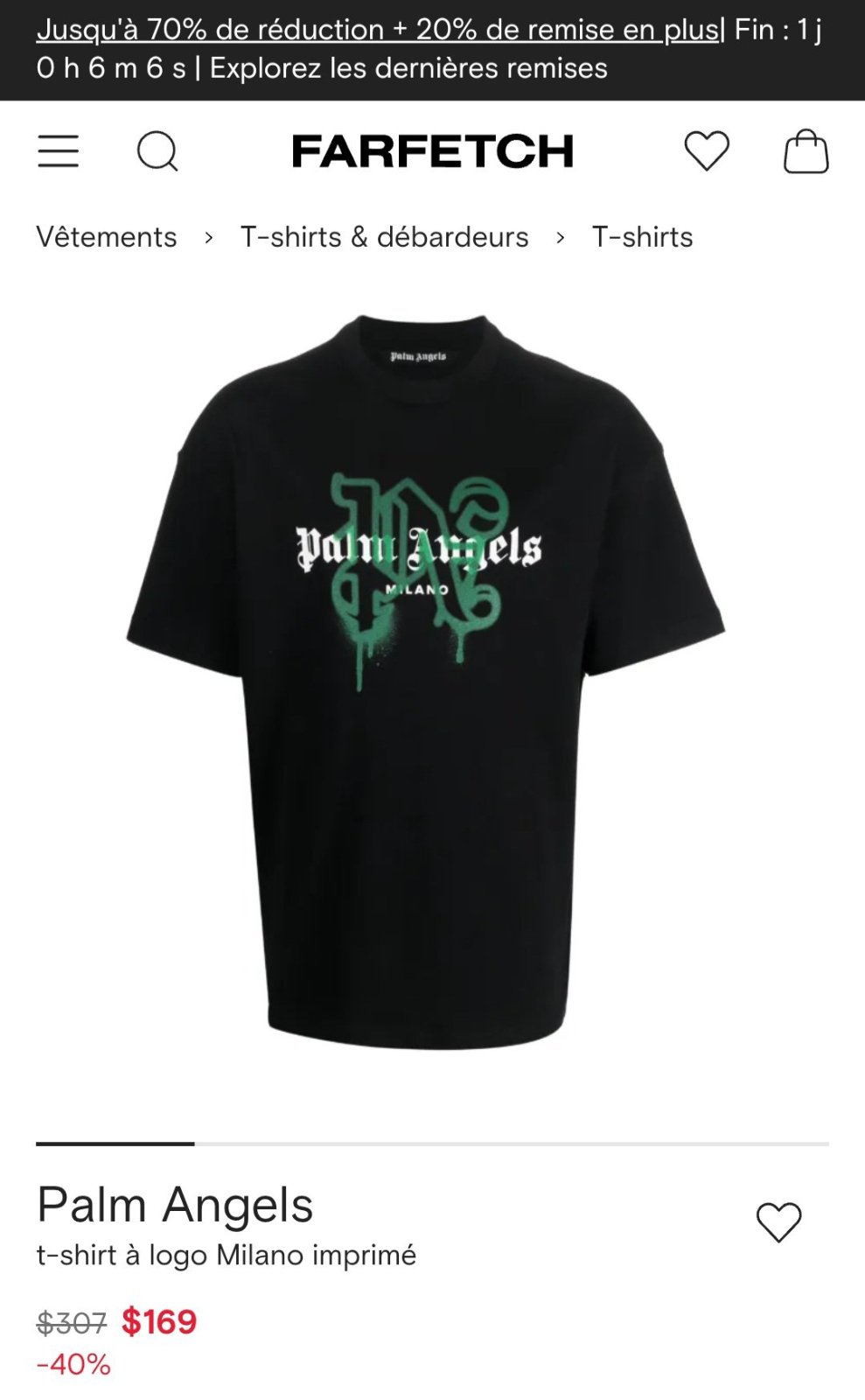 Palm Angels Spray Logo T-Shirt (Original) taille L