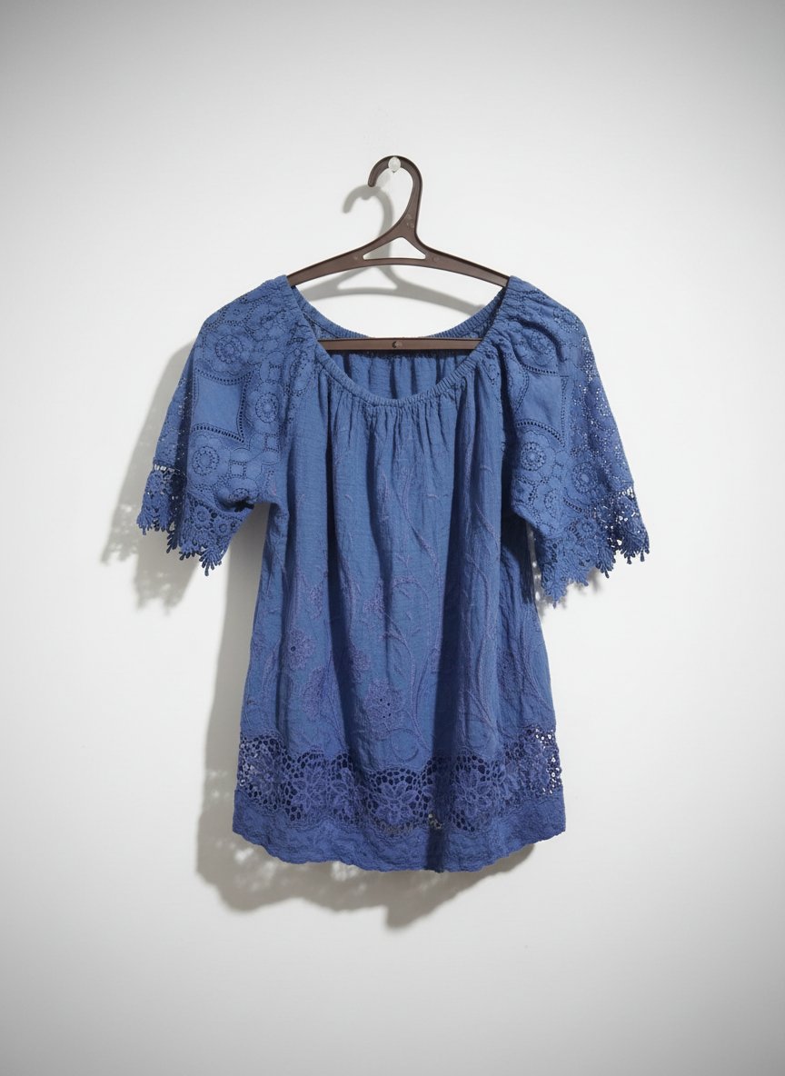 Sublime Tunique bleu en Cotton 