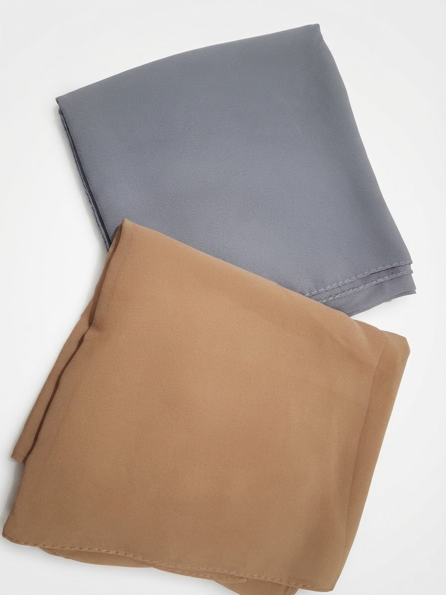 2 foulards hijab chiffon 