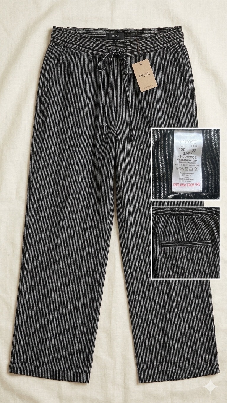 Pantalon large Next en lin mélangé - Taille 38