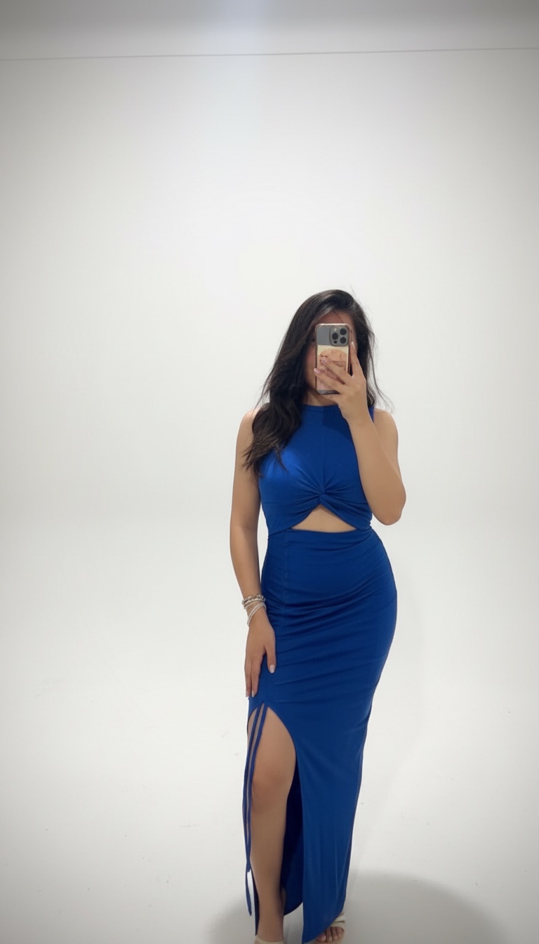 Robe bleu ajusté