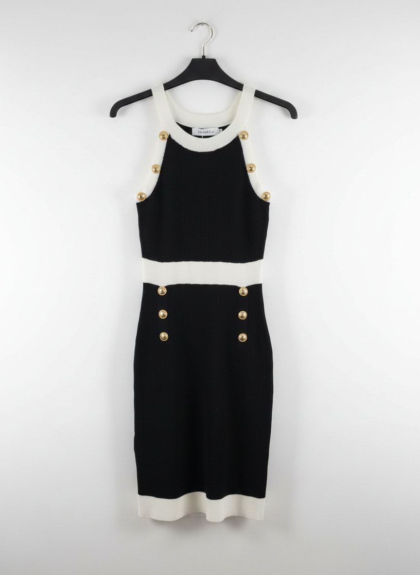 Robe noir et blanc manches américaines 
