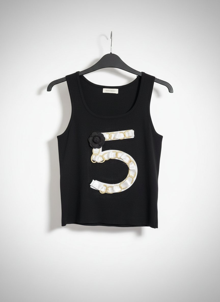 Pull sans manche. Noir et blanc