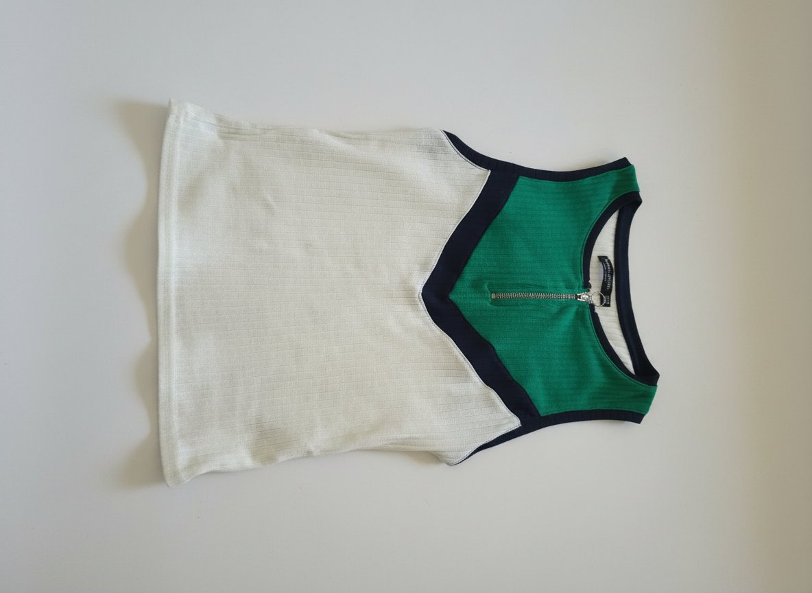 Pull bi-couleur, sans manches