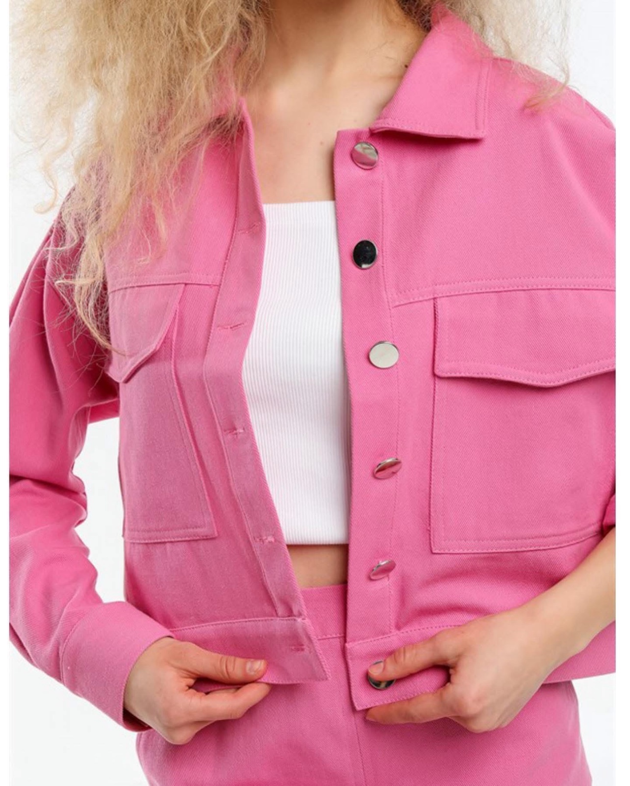 Veste jean rose