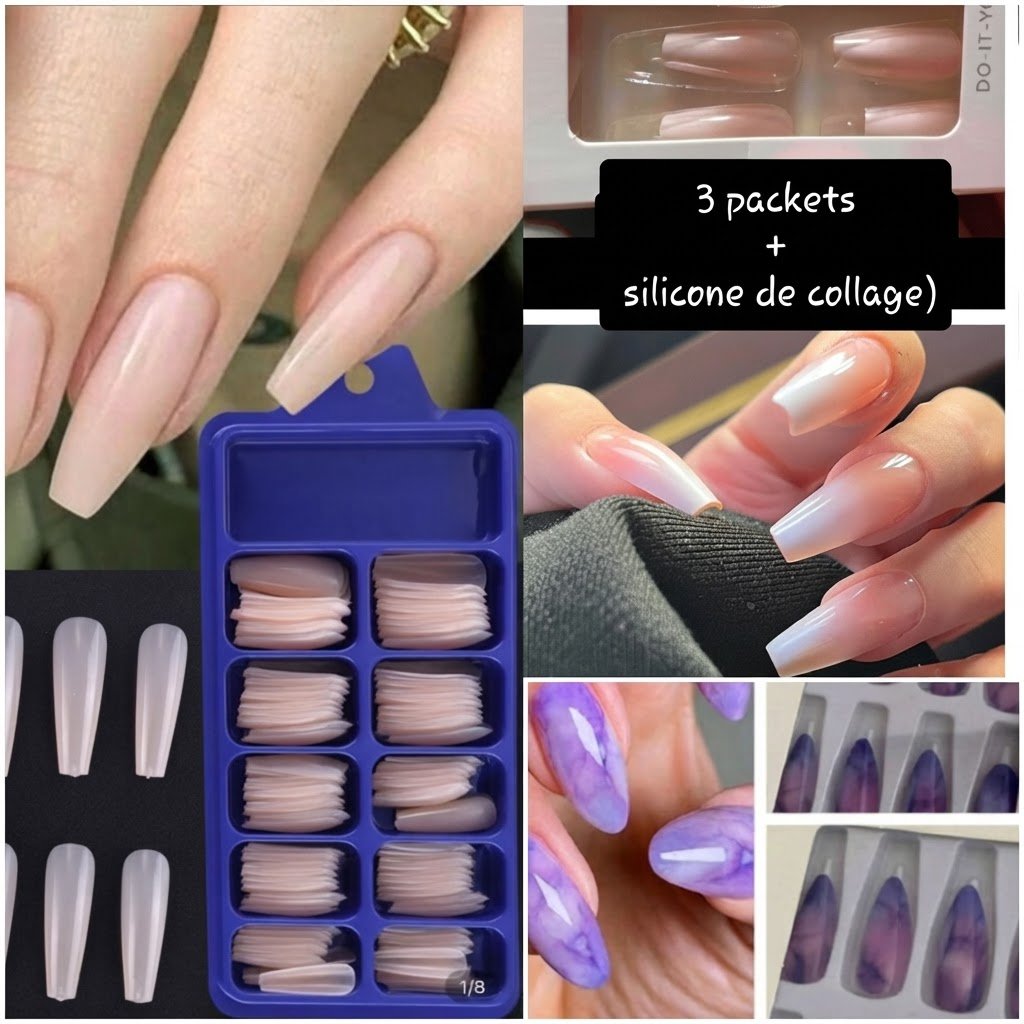 3 packets press on nails