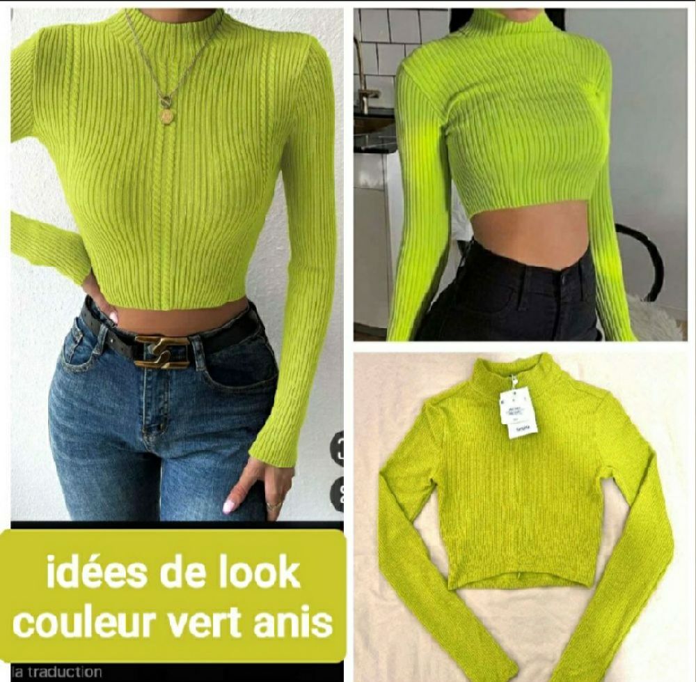Top bershka vert anis(avec étiquete)