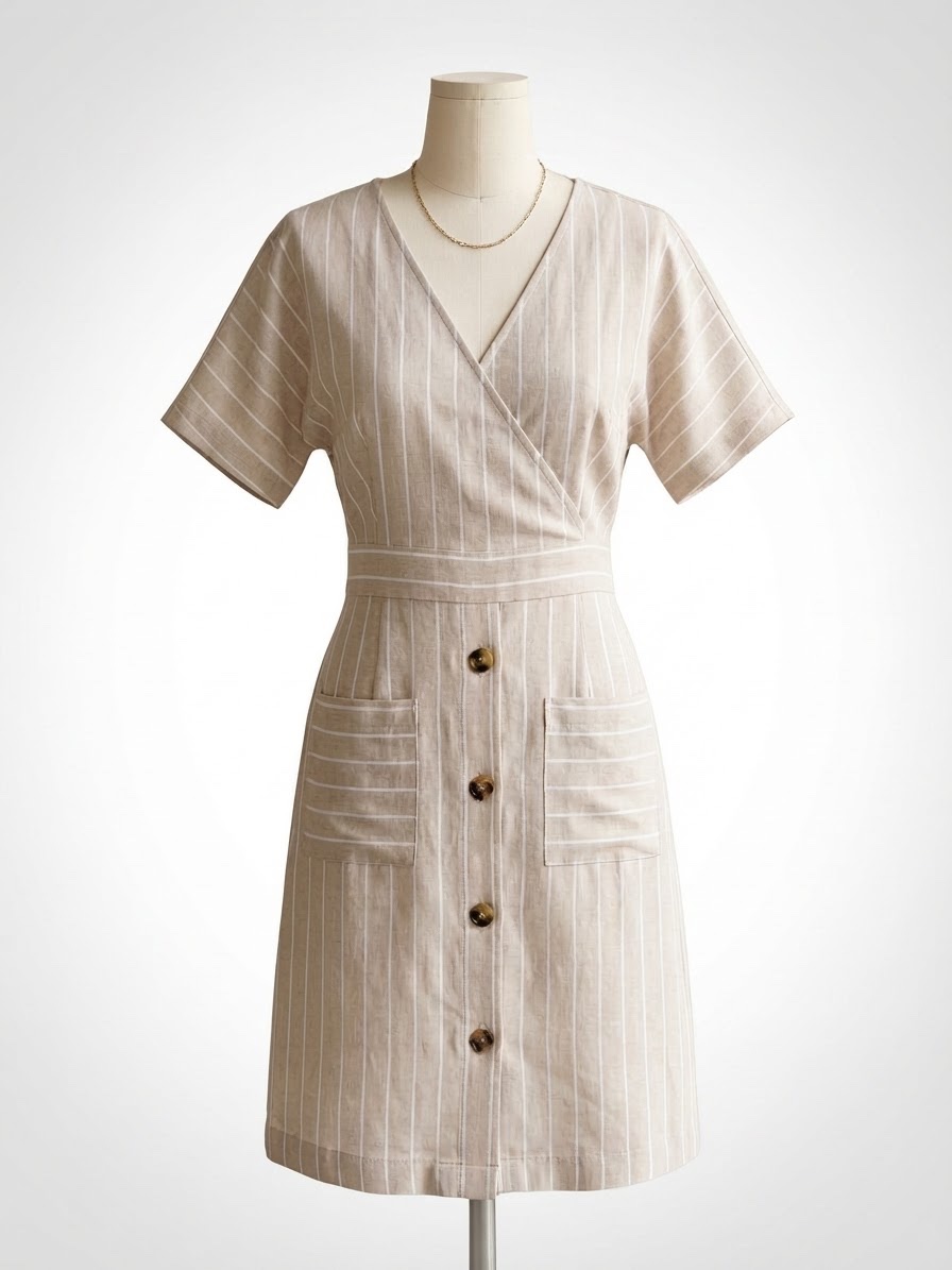 Robe portefeuille beige LC Waikiki⁠