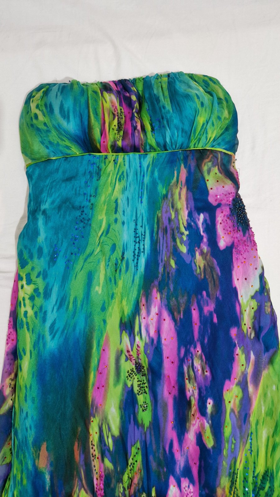 Robe bustier soiree multicolor