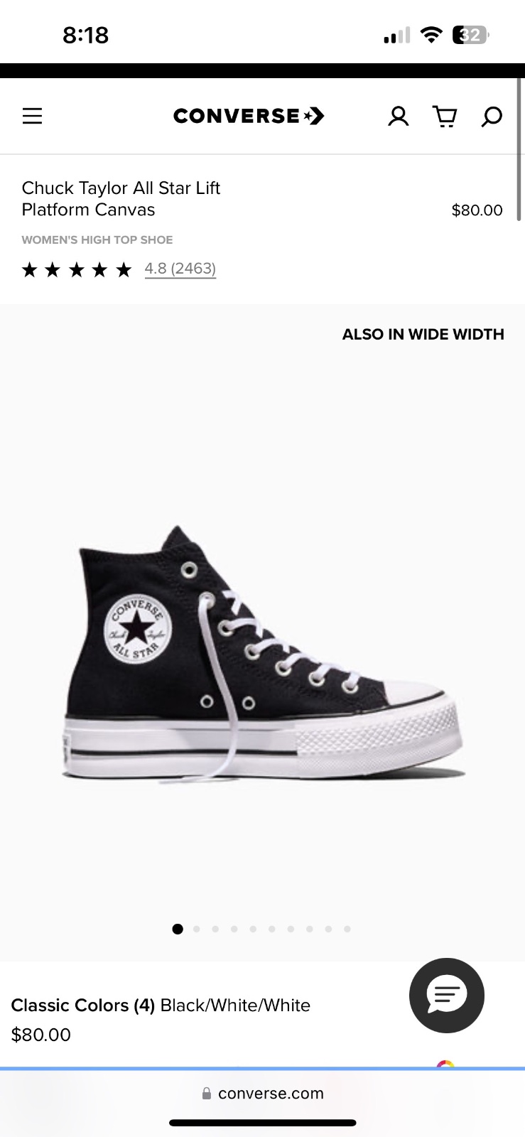  Converse CHUCK TAYLOR ALL STAR Lift platform canvas 