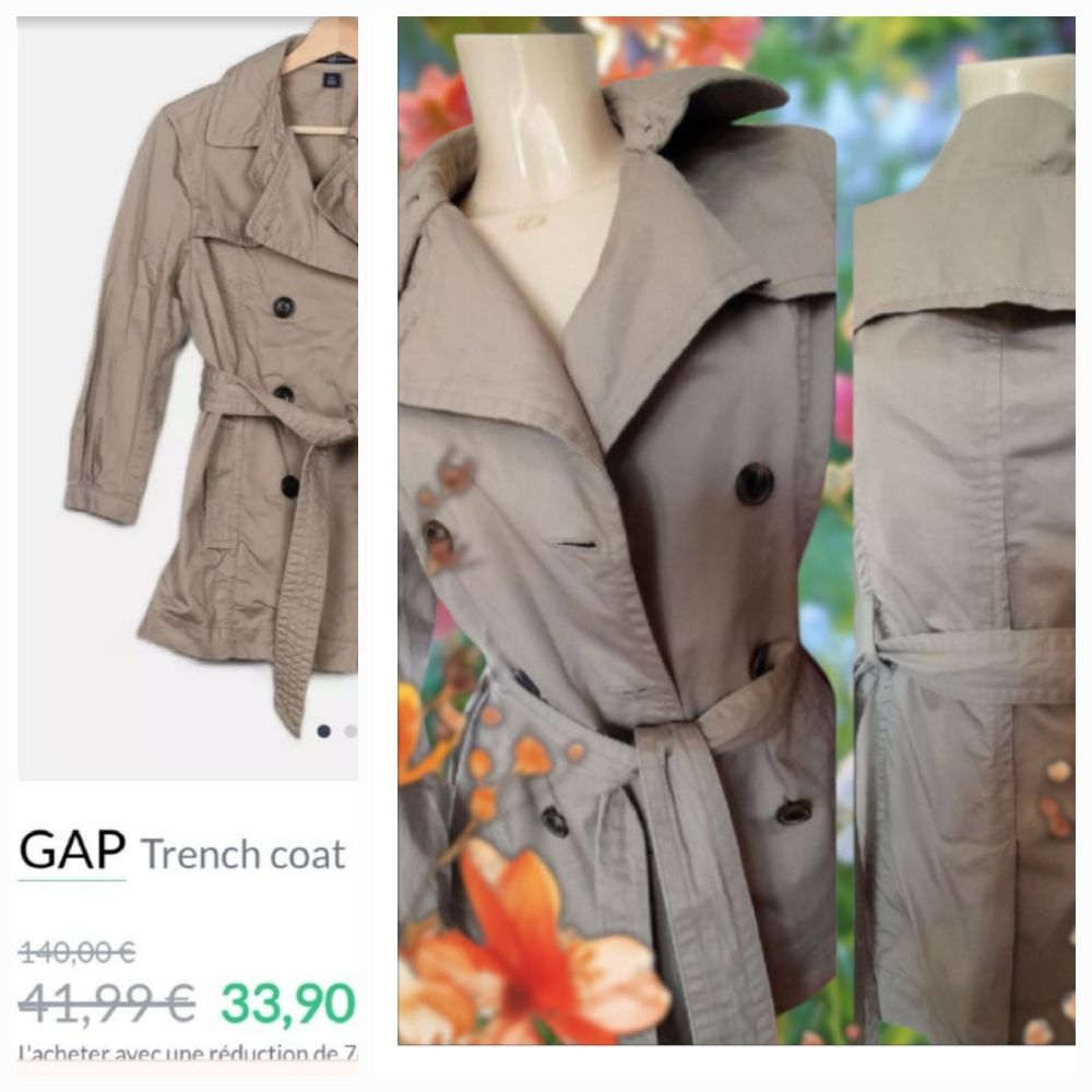 SUPER PROMO,trench court GAP, état neuf.taille M.