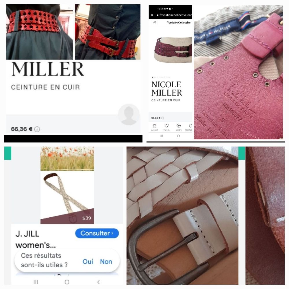 PROMO,lot de 2 ceintures en cuir, exellent état,  visibles ds mon dressing