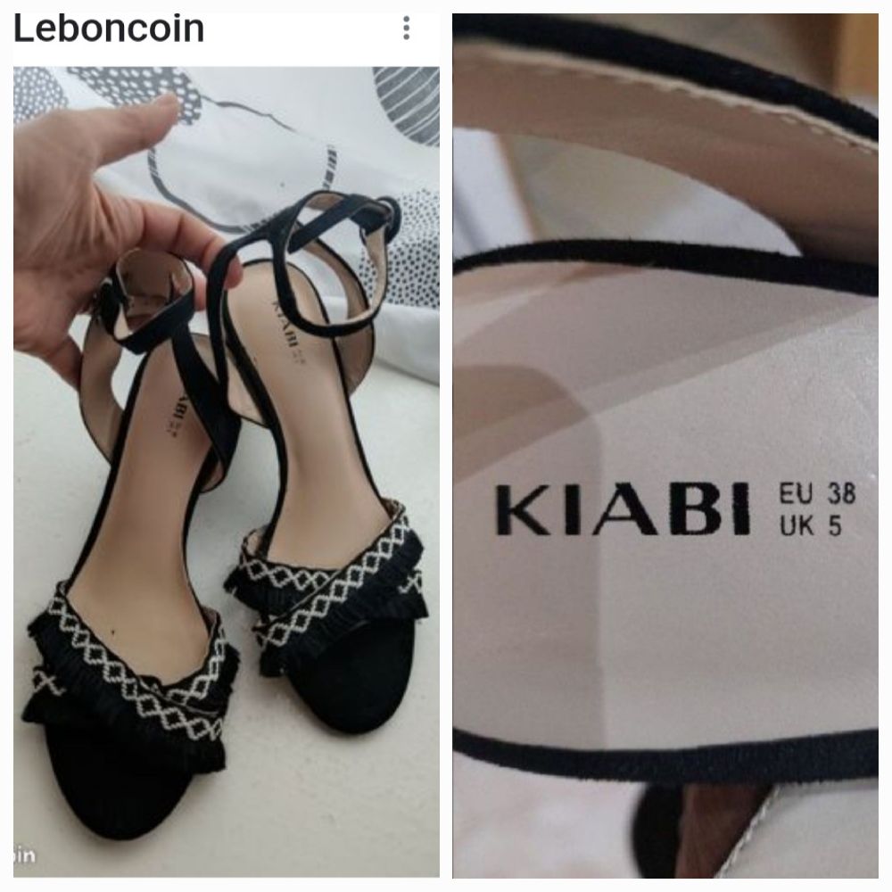 Sandales faux daim quasi neuves, je vide
