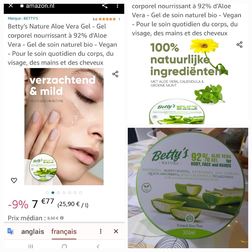 Promo,gel aloe vera importé 300ml