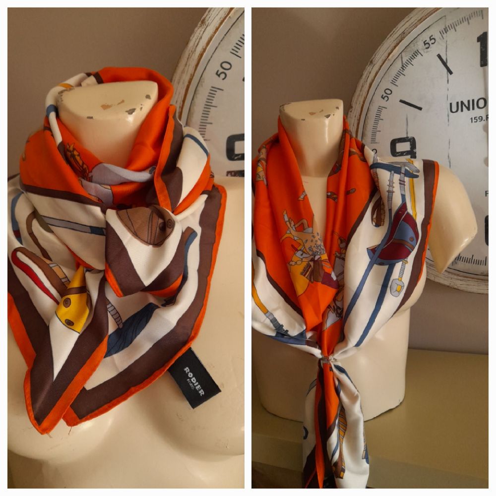 prix en baisse pour la fête des meres, carré chic RODIER importés, soie et viscose