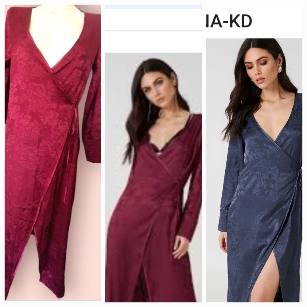 Promo week-end, robe kimono satin jacquard NA-KD, LIRE DESCRIPTIF SVP