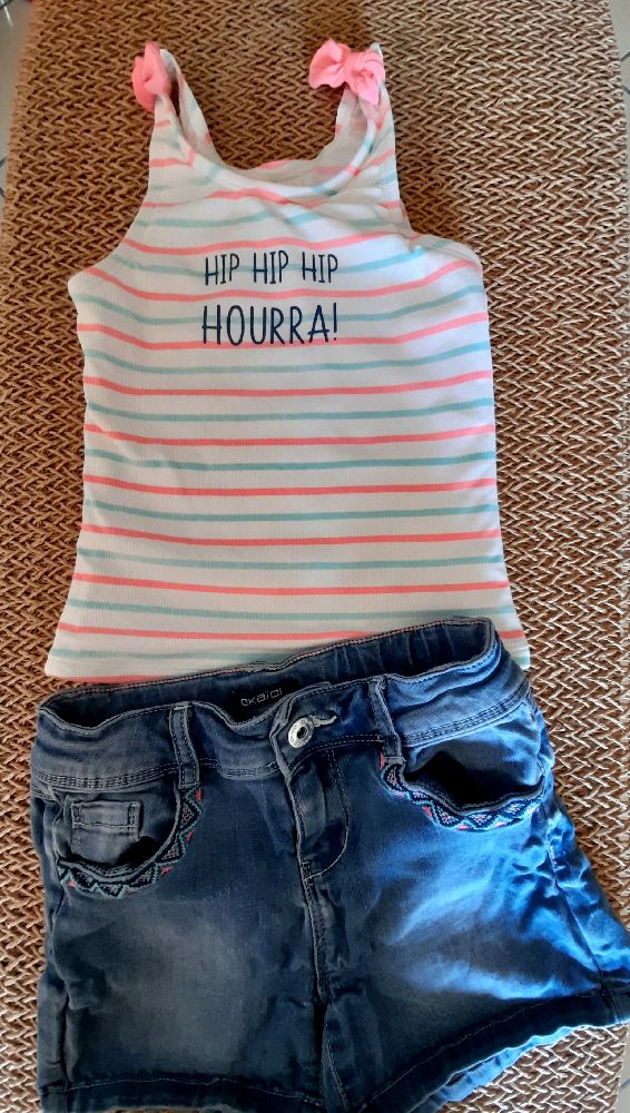 tenue assortie short et haut 7 ans.