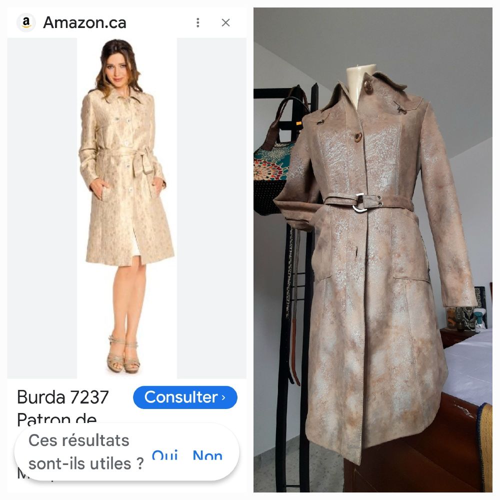 je liquide trench en faux cuir, tres peu porté 