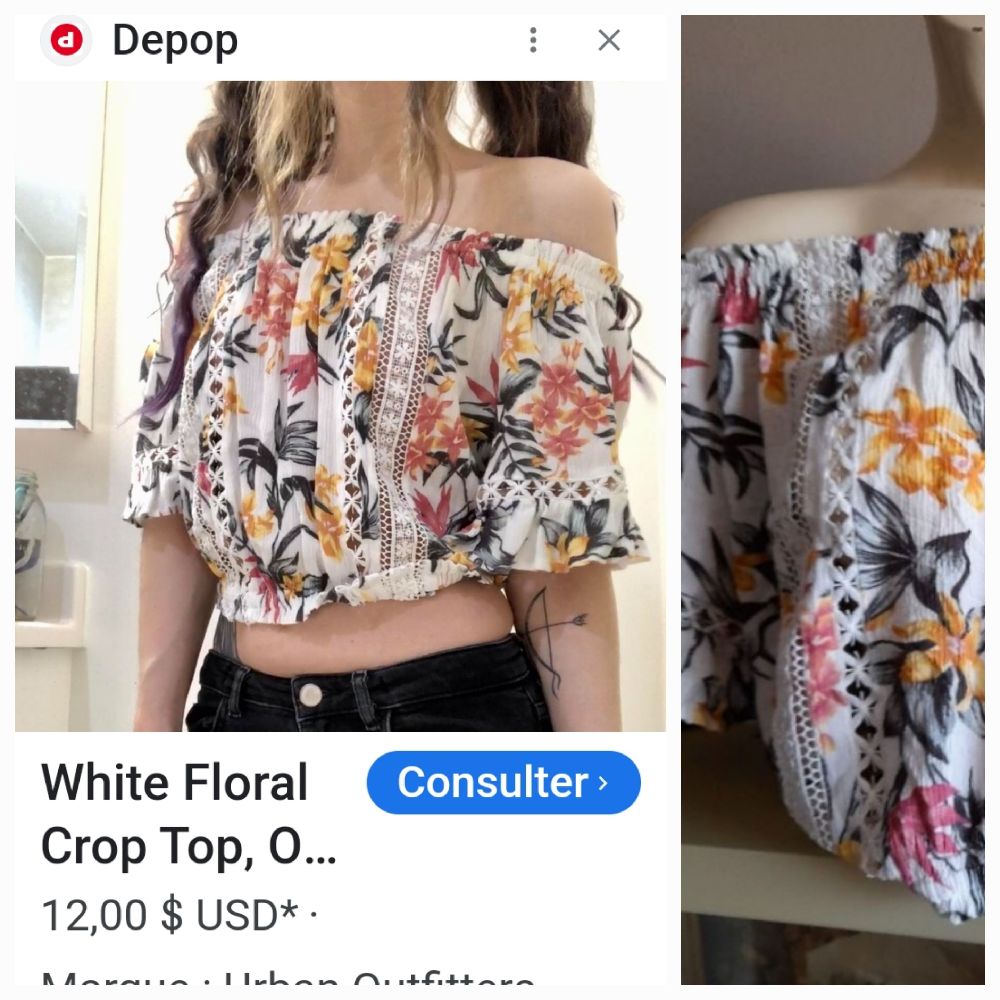 promo,crop top neuf, jamais portée,  du 38 au 42