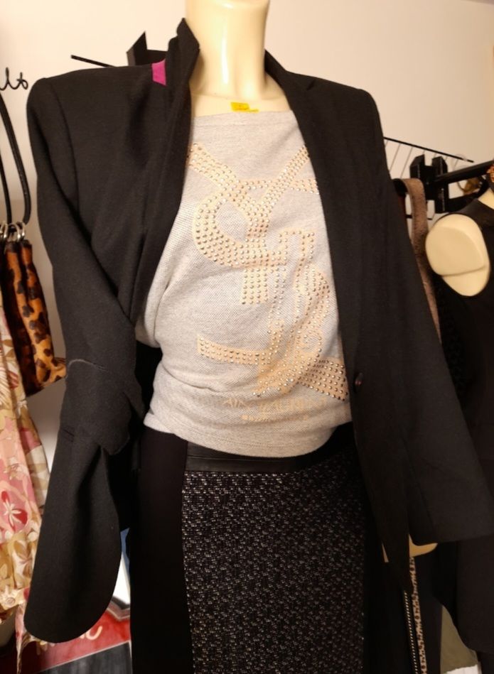 top gris style st laurent neuf.