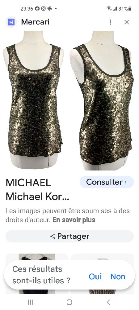 top à sequins MK NEUFFFF