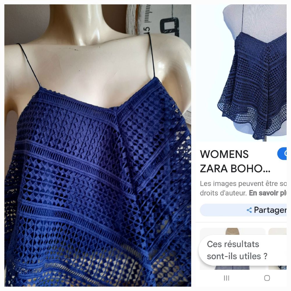 PROMO,crop zara d'un bleu petrole foncé,  neuffff.