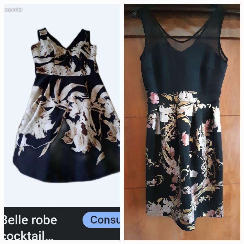 Vente flash jusqu'à minuit,Sublime robe ballon, couleurs magnifiques et motifs florales. 