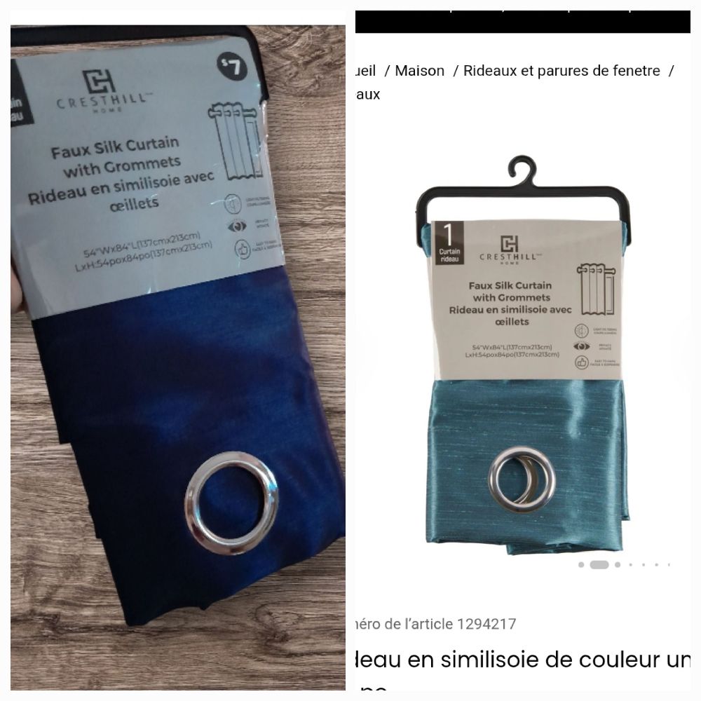  1 panneaux en fausse soie, texture shantung 