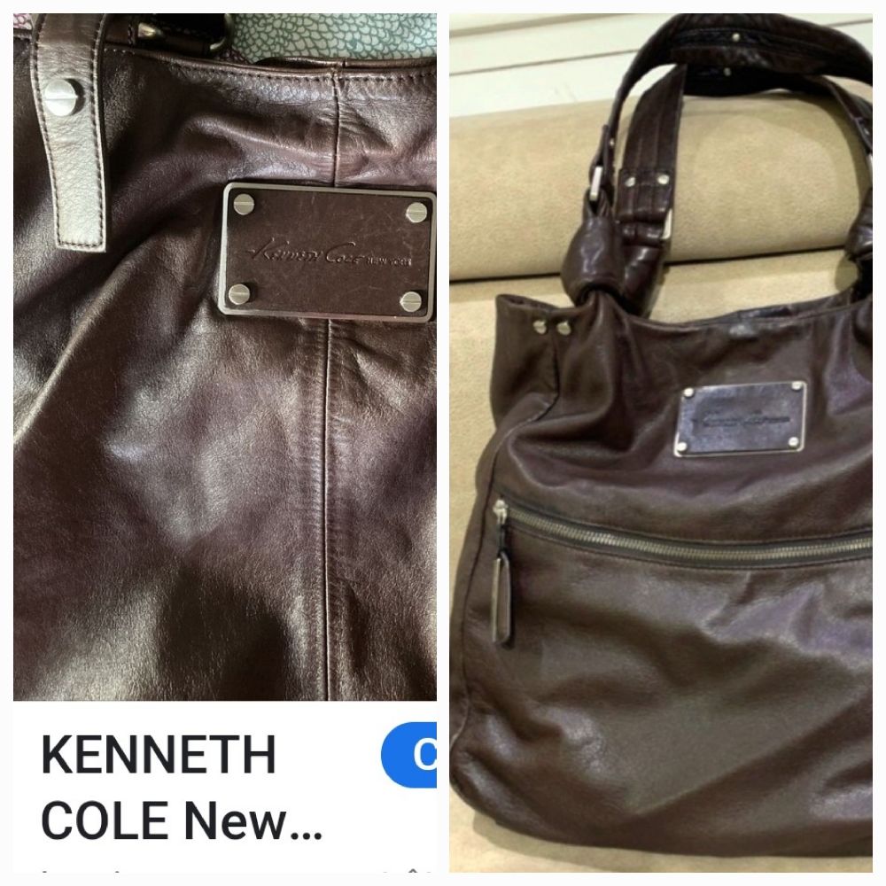 Sac épaules, KENNETH COLE. cuir souple, état impeccable hormis ..voir descriptif