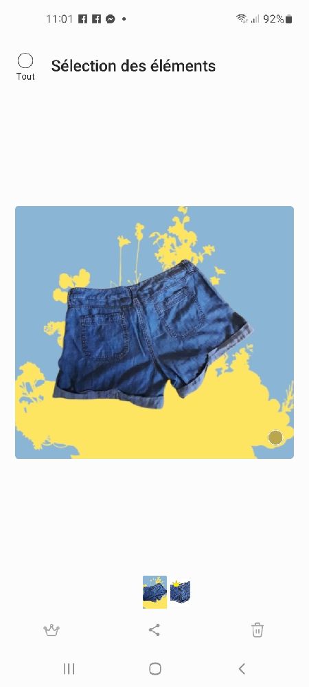 short large et fluide style saharien,denim, tres bon état.voir descriptif.