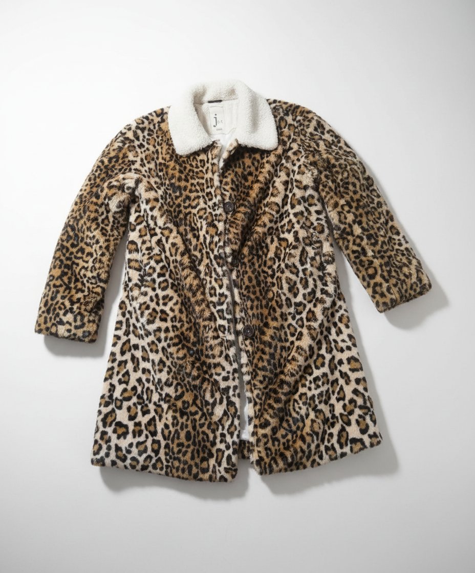 Manteau fourrure leopard taille xs , s , m