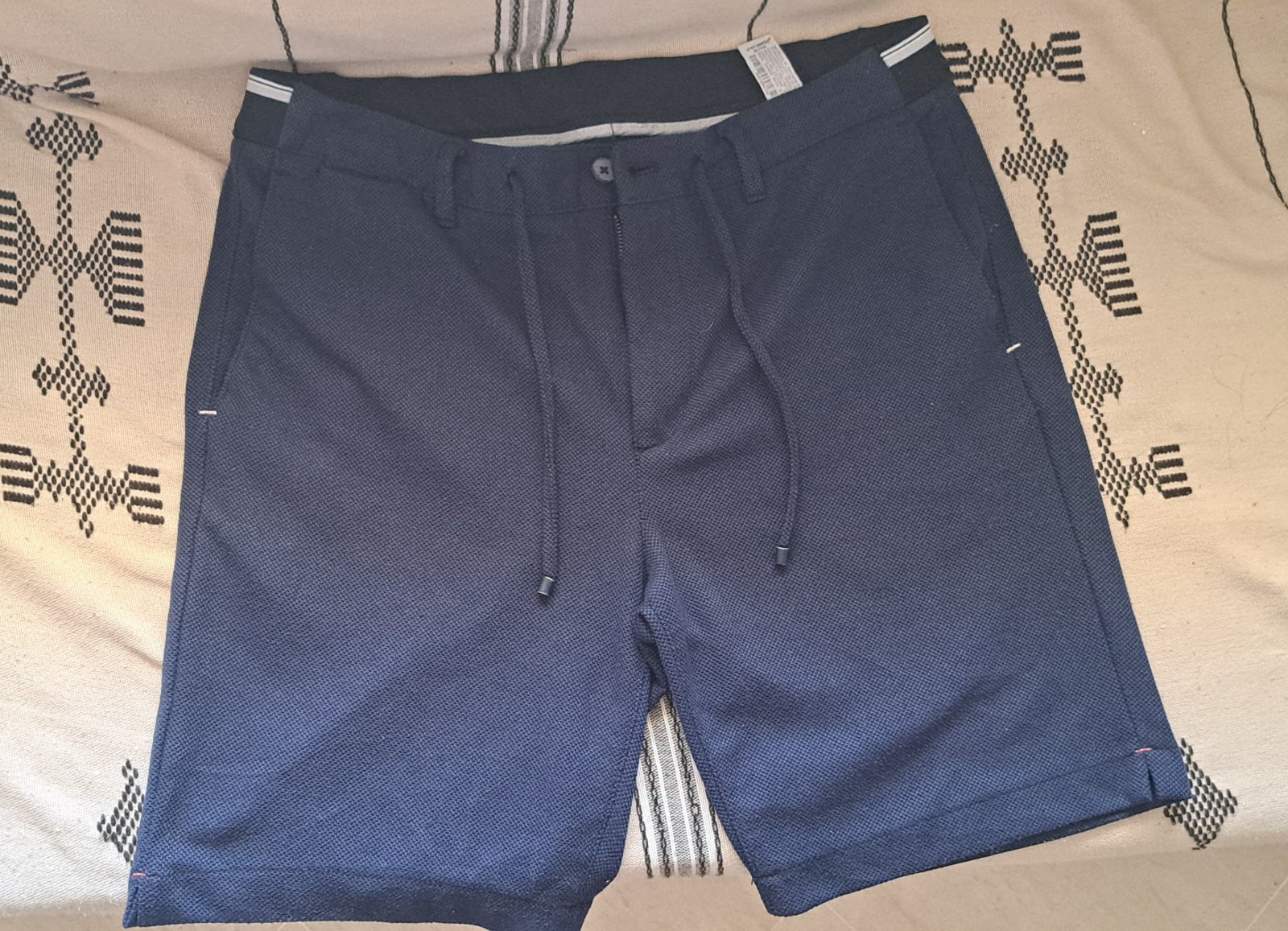 Bermuda ZARA homme texturé bleu marine