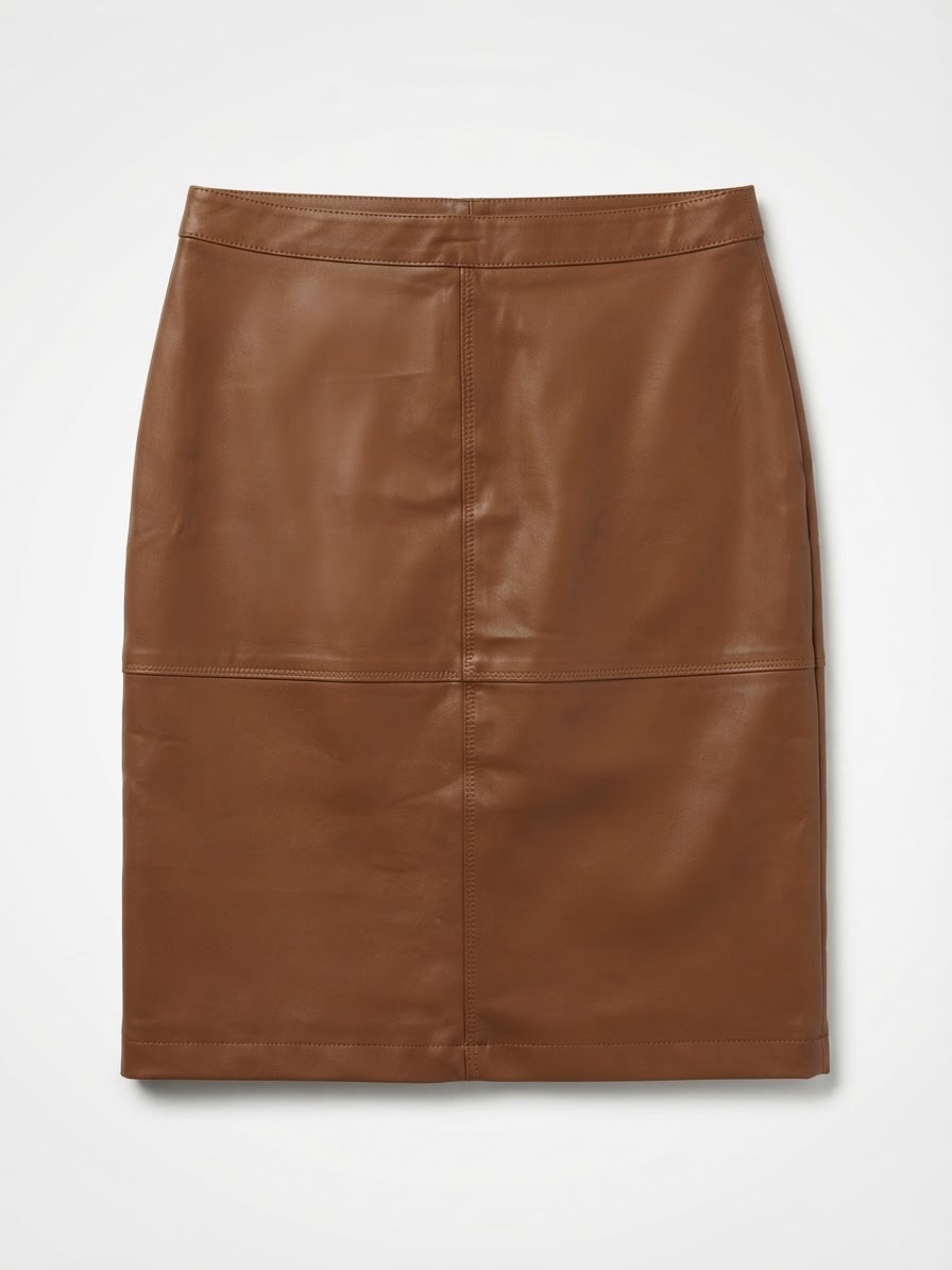 Jupe marron cuir jp