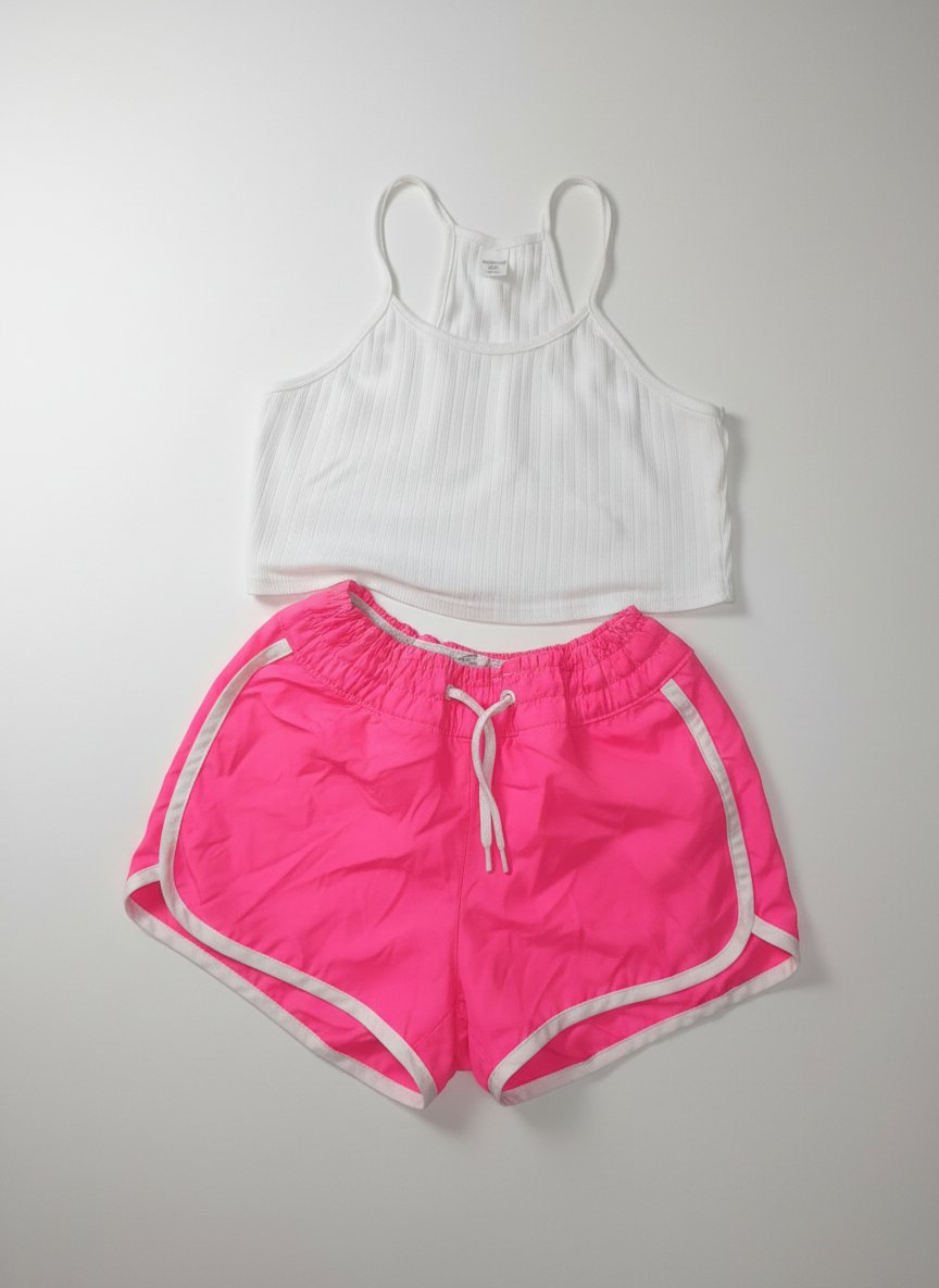 Ensemble été fille - Crop top Shein & Short rose